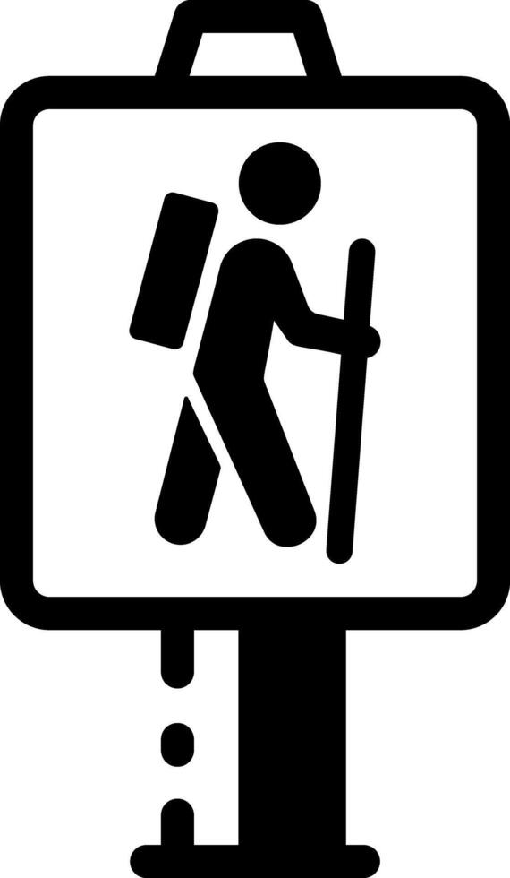 A linear style icon of hiking trail sign vector