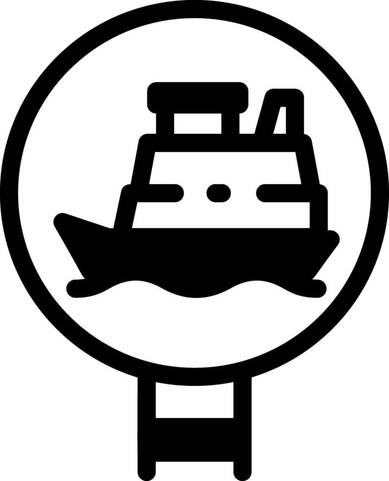 A signboard representing ferry sign, linear icon vector