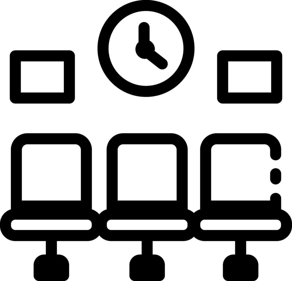 A linear style icon of waiting area sign vector