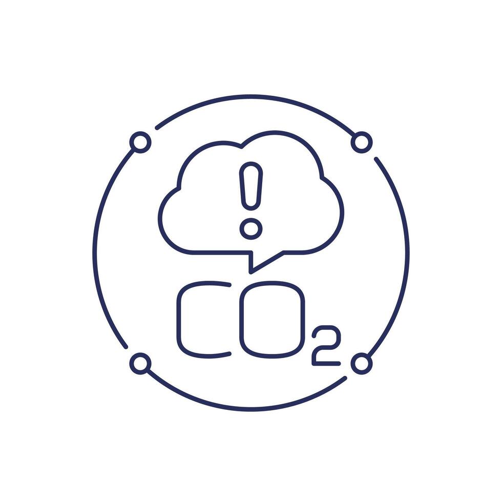 high carbon emissions line icon vector