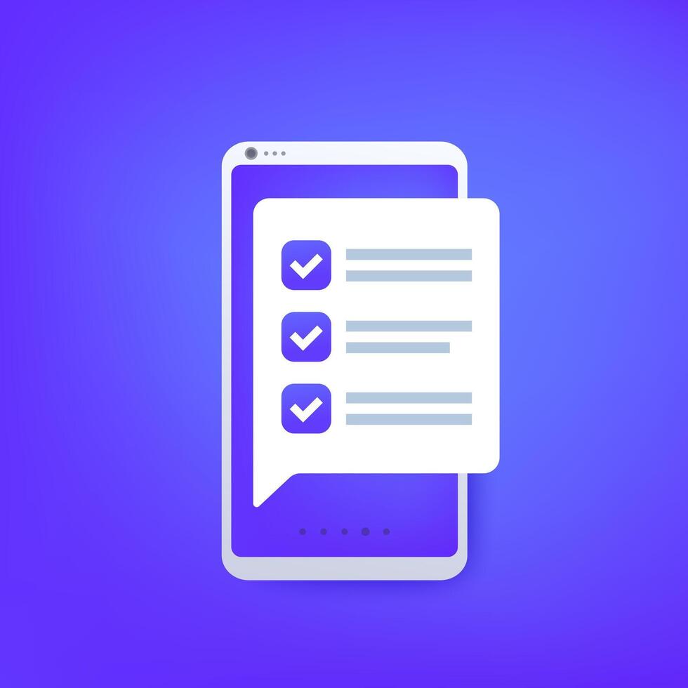 online survey icon with a phone, design vector