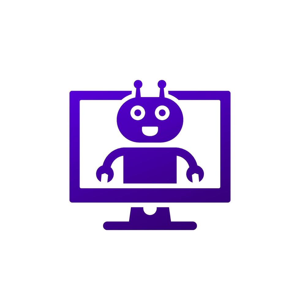 AI Assistant icon with a robot on white vector