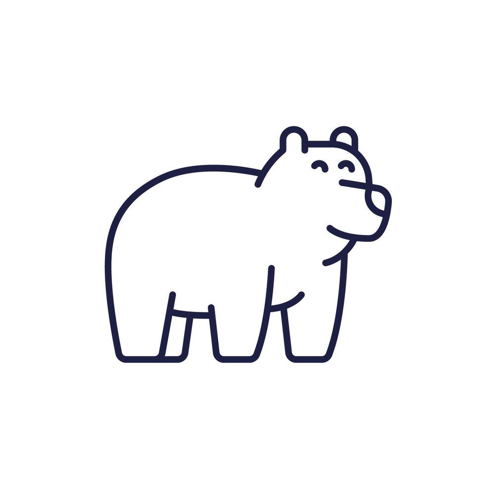 Bear line icon on white vector