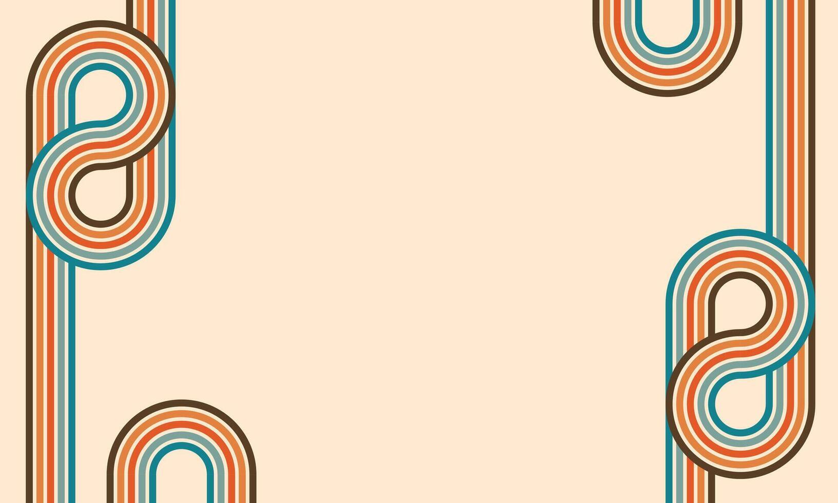 70s retro colored lines background. shapes graphic design retro vintage 70s style stripes poster background line 1970s vector