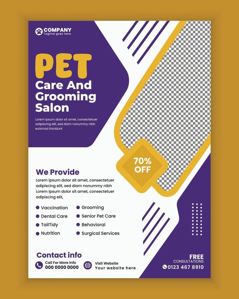 Pet shop poster design template vector
