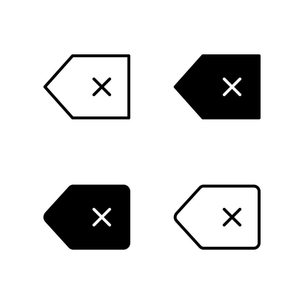 Backspace icon set. Backspace button. Delete symbol. vector