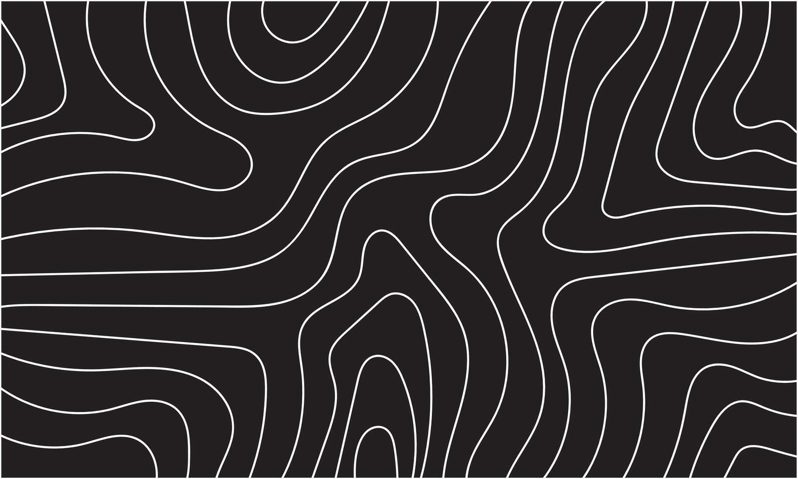 Abstract Black Background With White Contour Wavy Lines Pattern. abstract wavy background. topographic contour background. vector