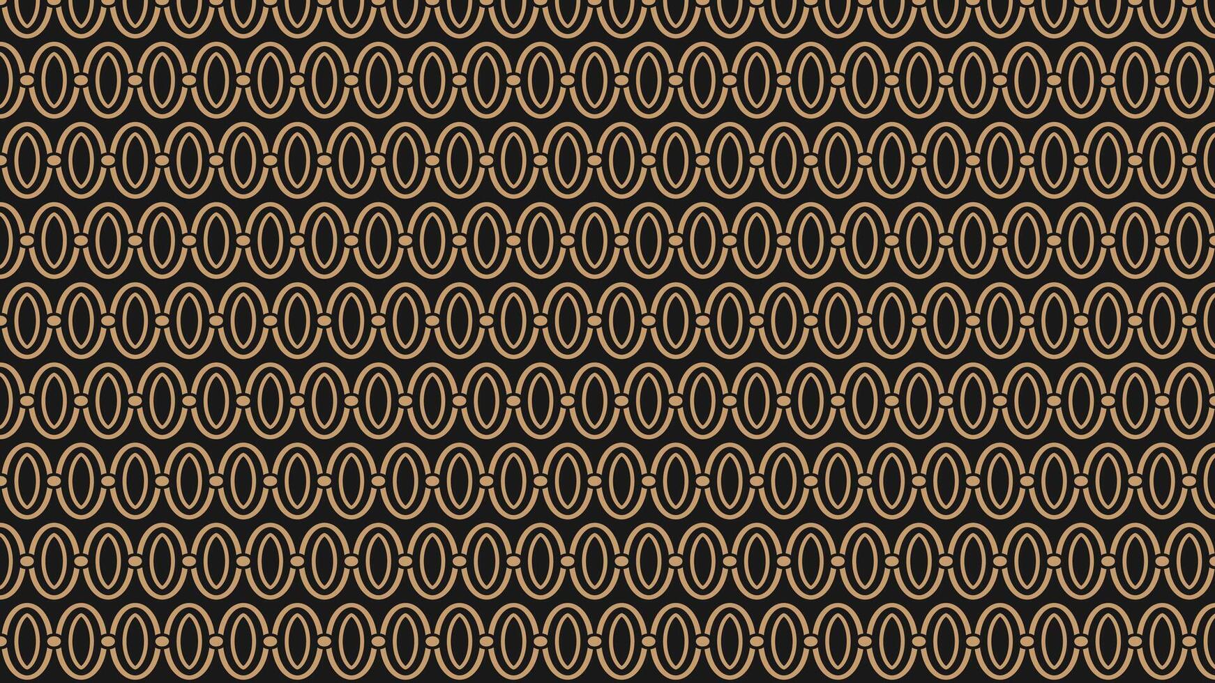 Elegant Repeating Geometric Pattern with Golden Oval Motif on Black Background vector