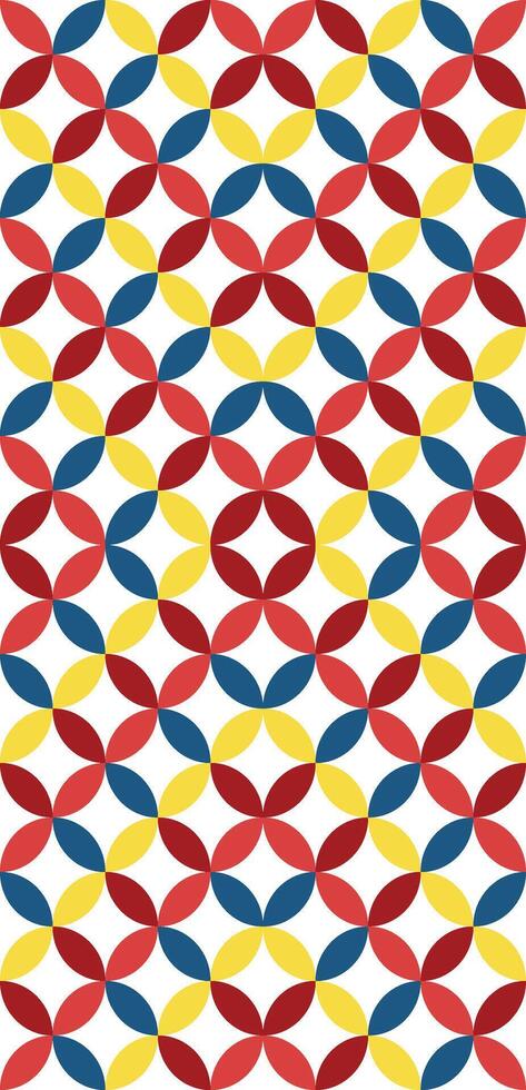 Geometric Pattern With Bold Colors and Intersecting Circular Designs vector