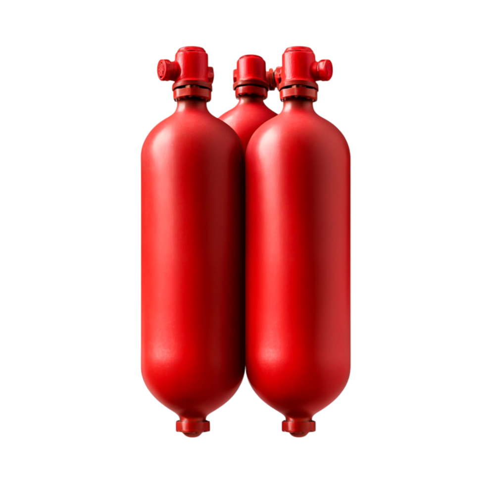 Two Red Cylinders for Gas Storage on png