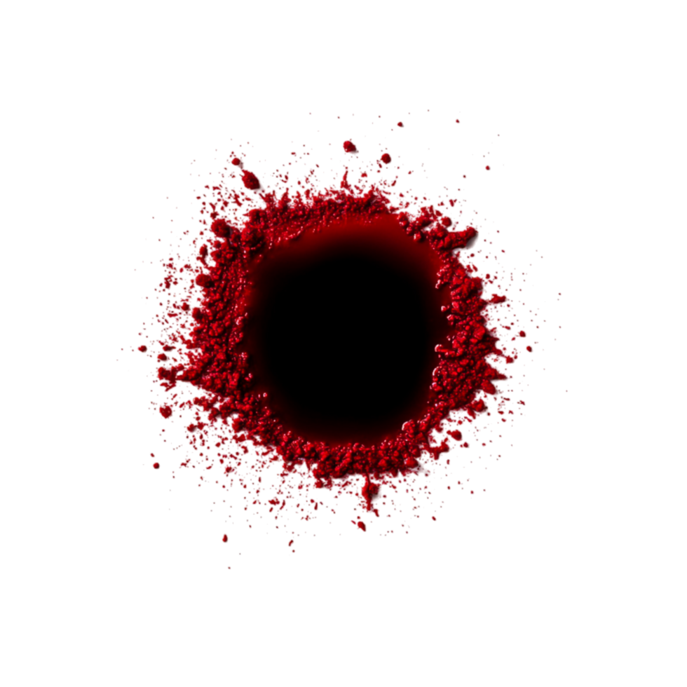 Abstract Red Circular Design with Particle Effects on png