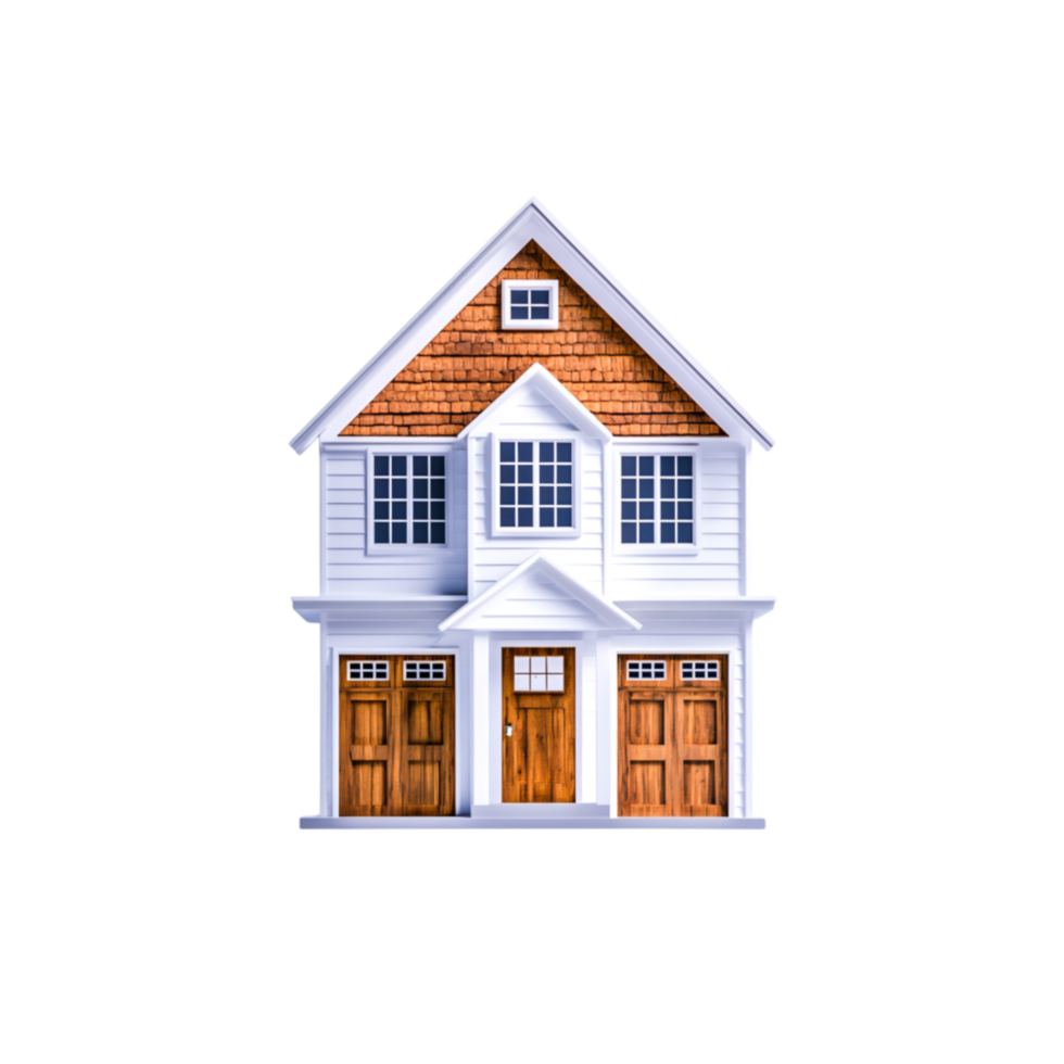 Beautiful modern house with wooden accents and large windows png