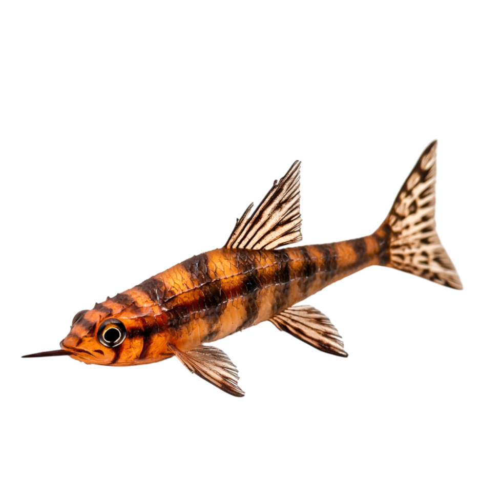 Vivid Tiger Barb Fish Swimming in Clear Water with Vibrant Colors png