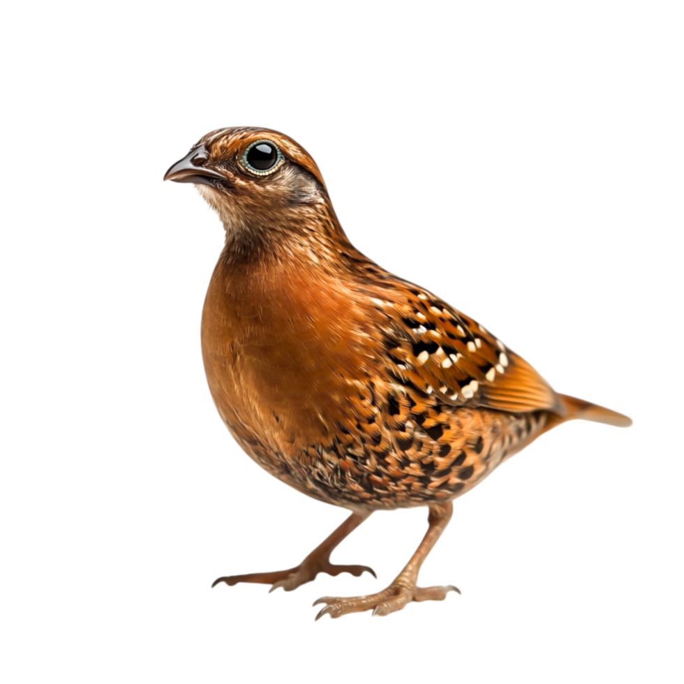 Vibrant Quail with Unique Feather Patterns and Characteristic Posture png