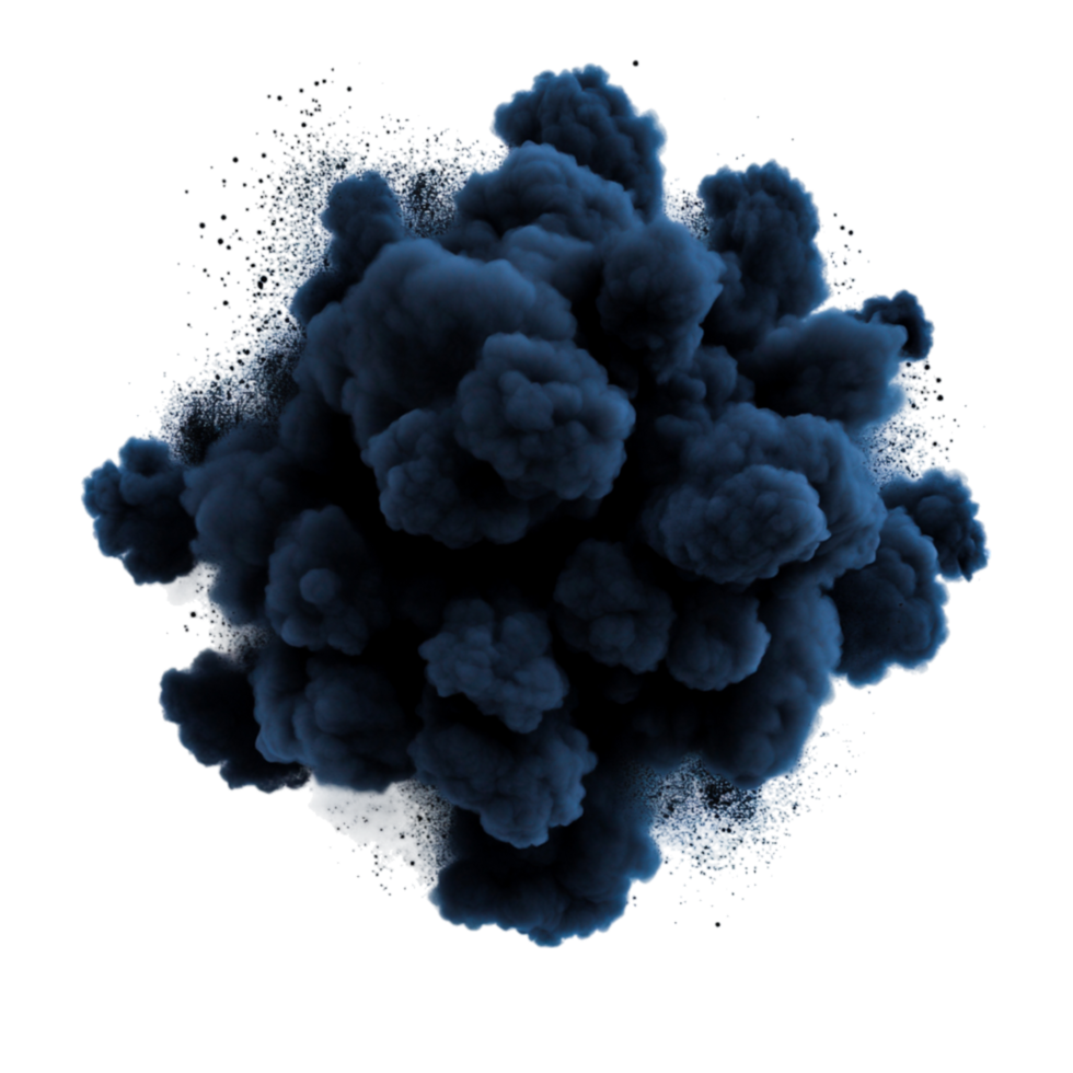 Dark Blue Smoke Cloud Explosion on for Creative Projects png