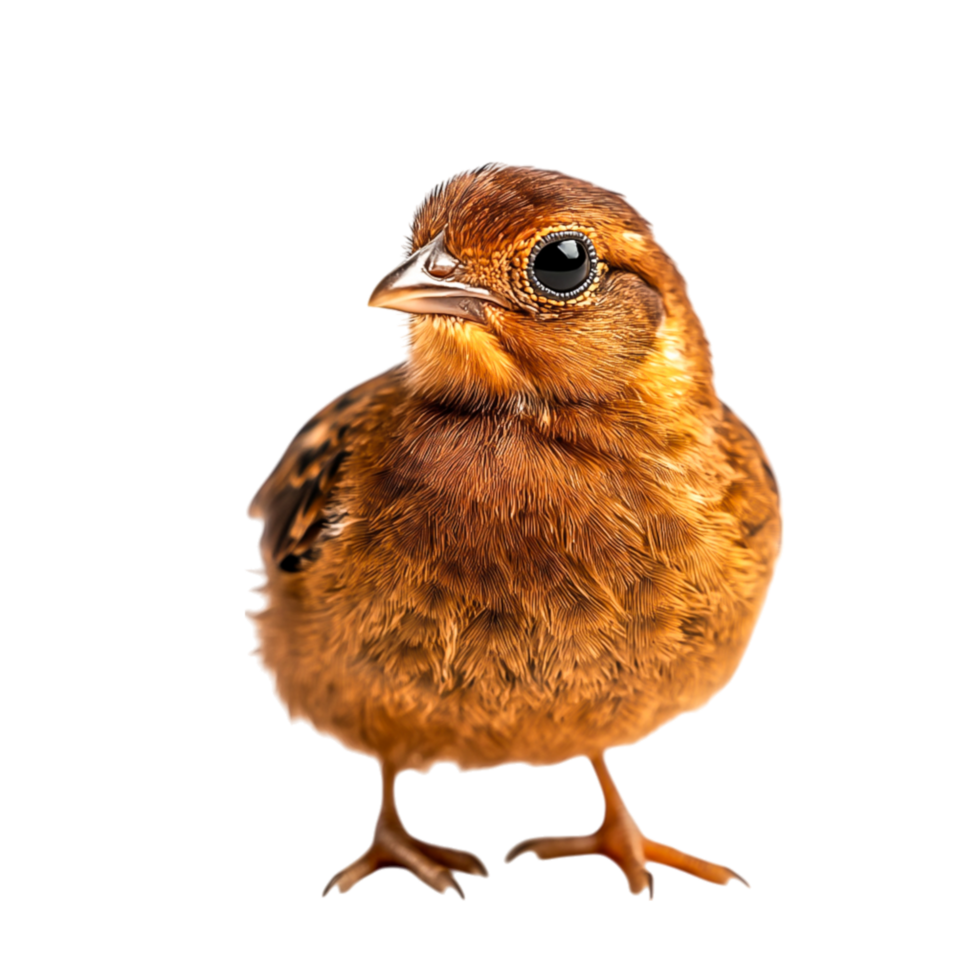 Cute brown bird with glossy eyes standing png