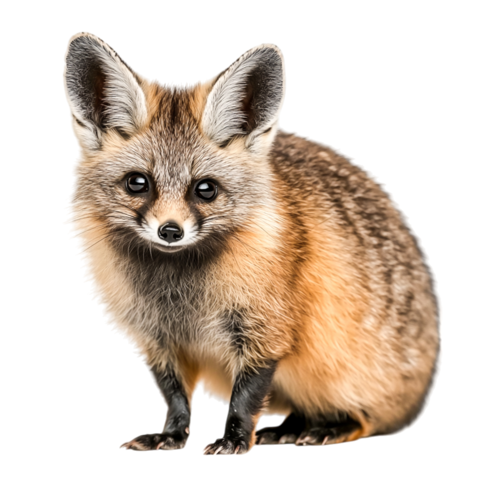 Cute Fennec Fox Sitting on with Fluffy Tail and Ears png