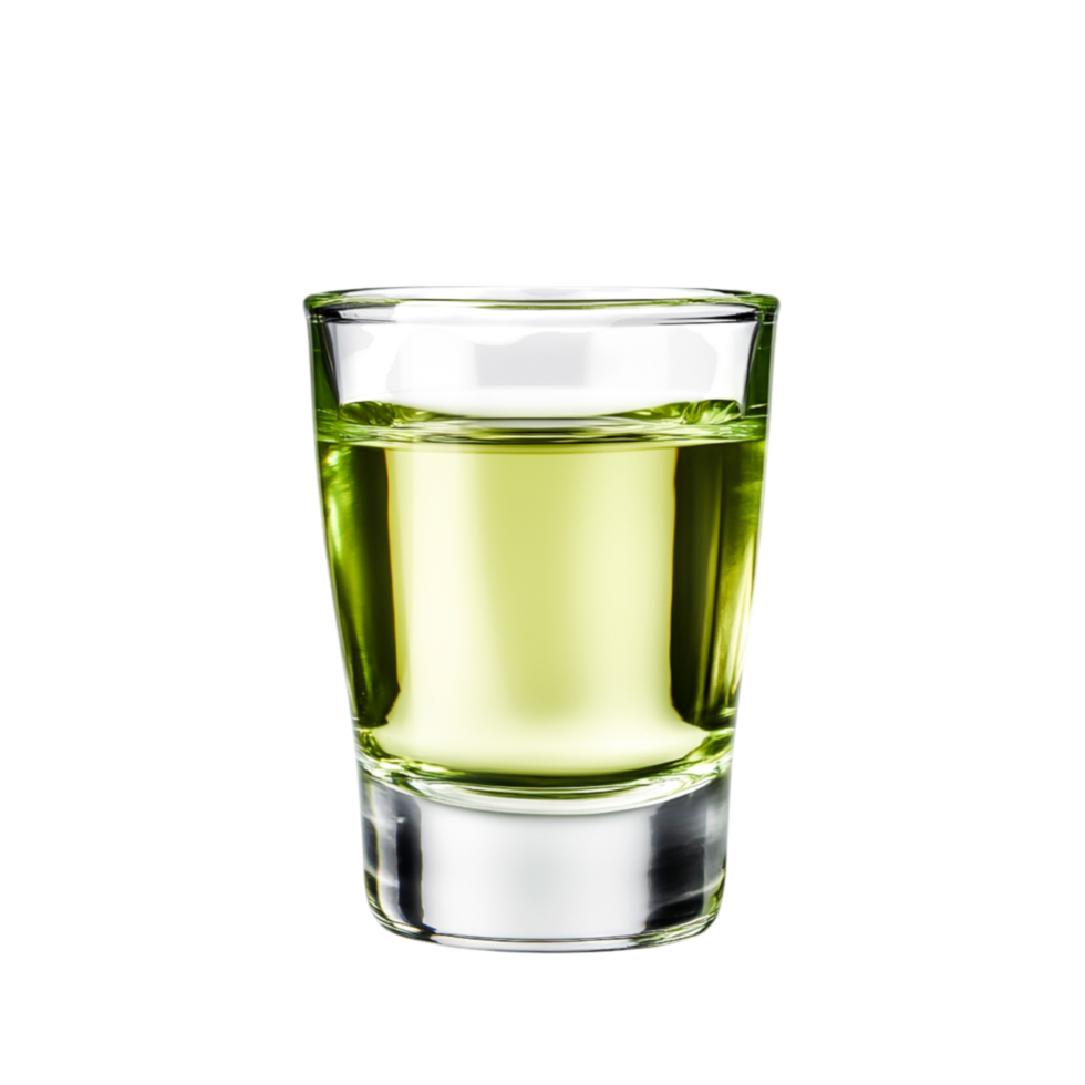 Green Beverage in Clear Glass with Smooth Surface and Vibrant Color png