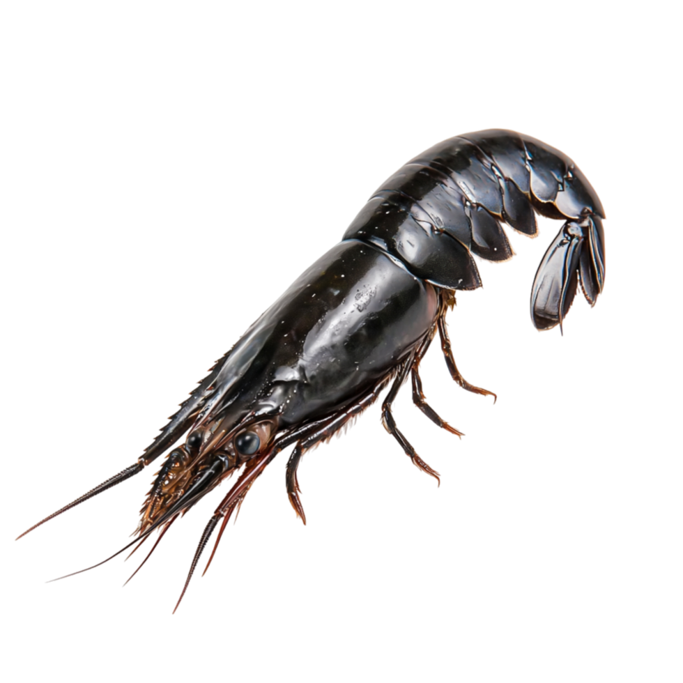 Fresh Black Shrimp on Transparent Background for Culinary and Seafood Usage png