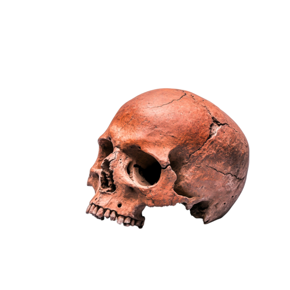 Realistic Human Skull Display on for Educatind Art png