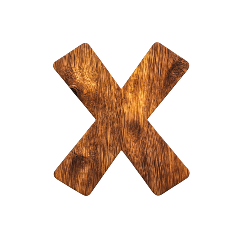 Rustic Wooden X Shape Isolated on for Creative Use png
