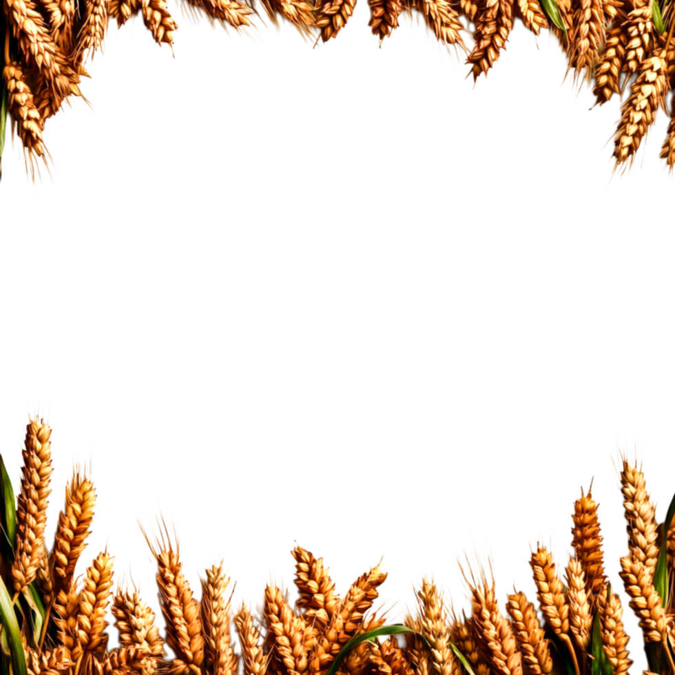 Golden Wheat Field Border for Rustic Nature and Harvest Themes png