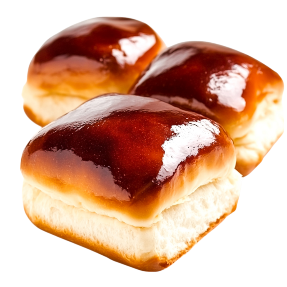Soft and Fluffy Sweet Buns with Glazed Topping on png