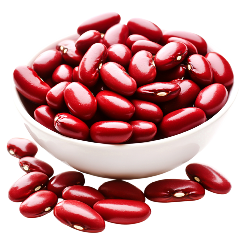 Fresh Red Kidney Beans Piled in a Bowl on Bright png