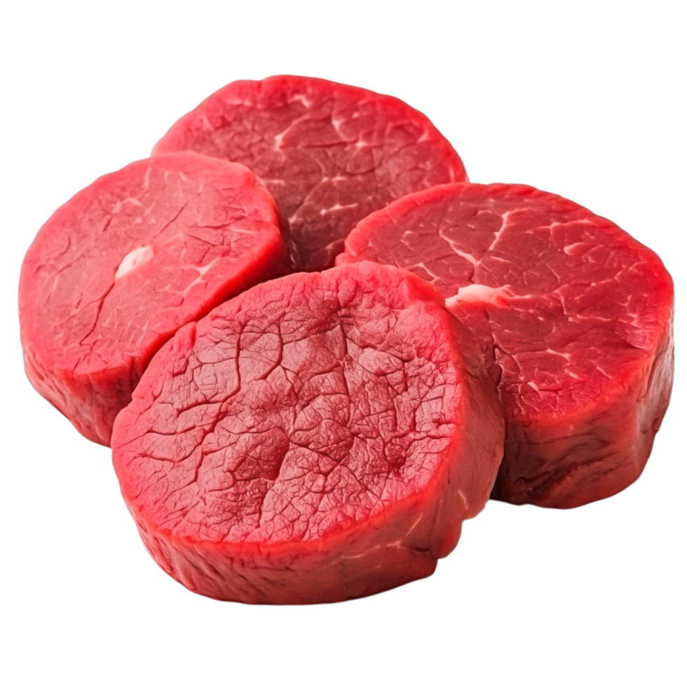 Fresh Red Beef Cuts on for Culinary Use and Recipes png