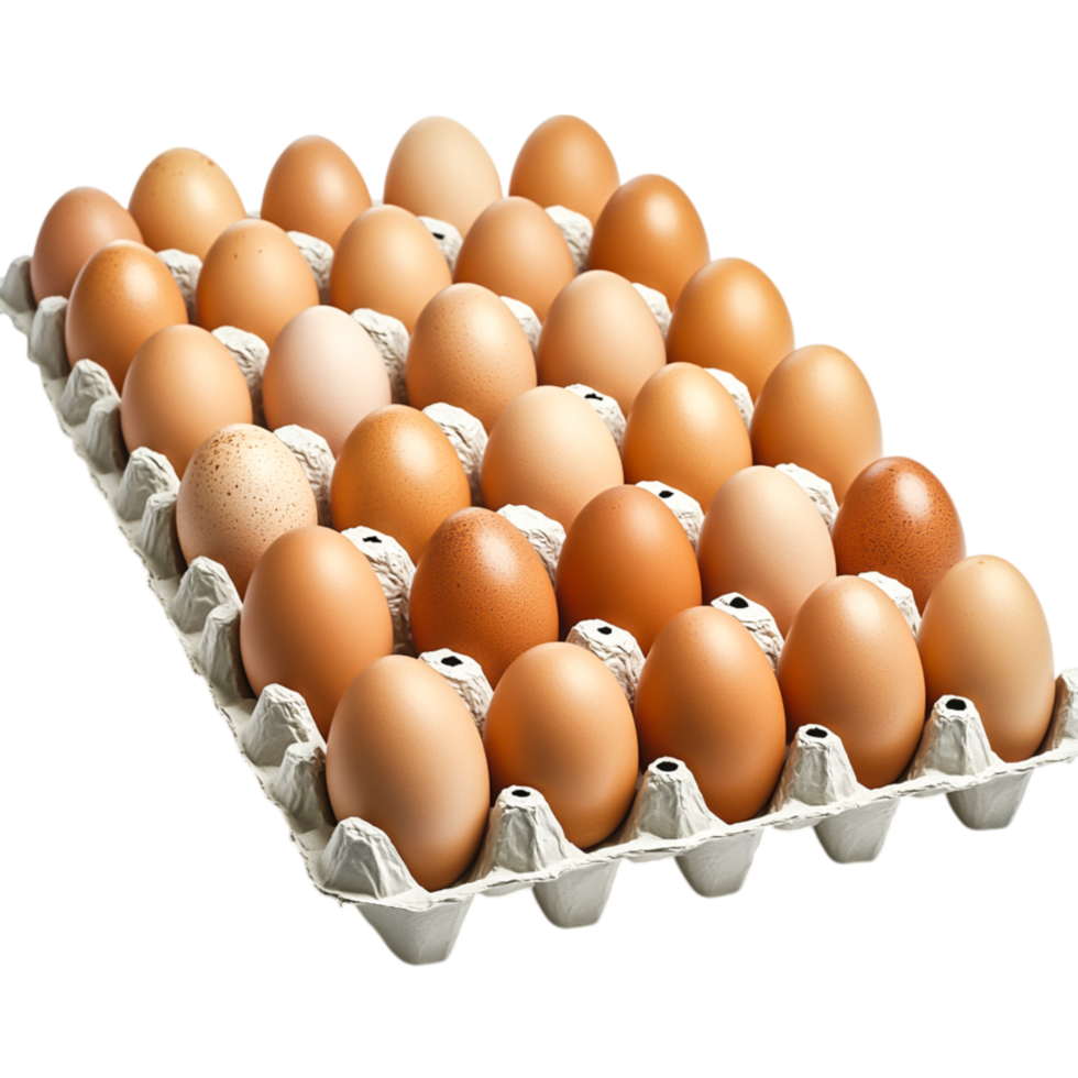 Fresh Brown Eggs in Carton Shining Under Natural Light for Culinary Use png