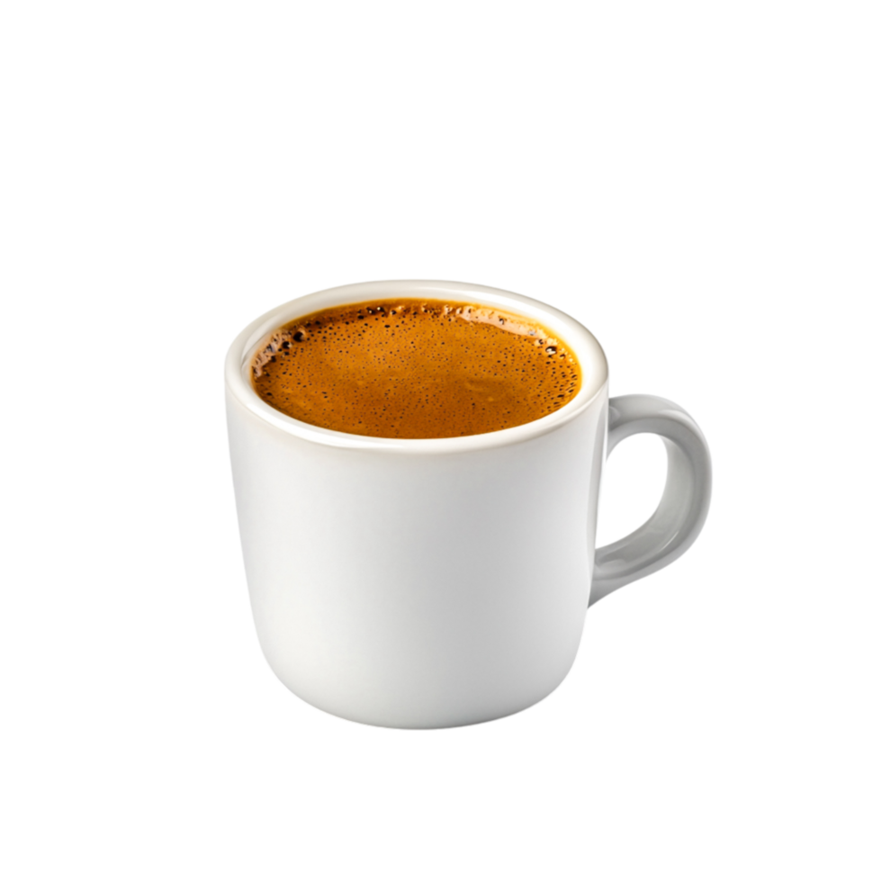 White Coffee Mug with Fresh Brewed Black Coffee n png