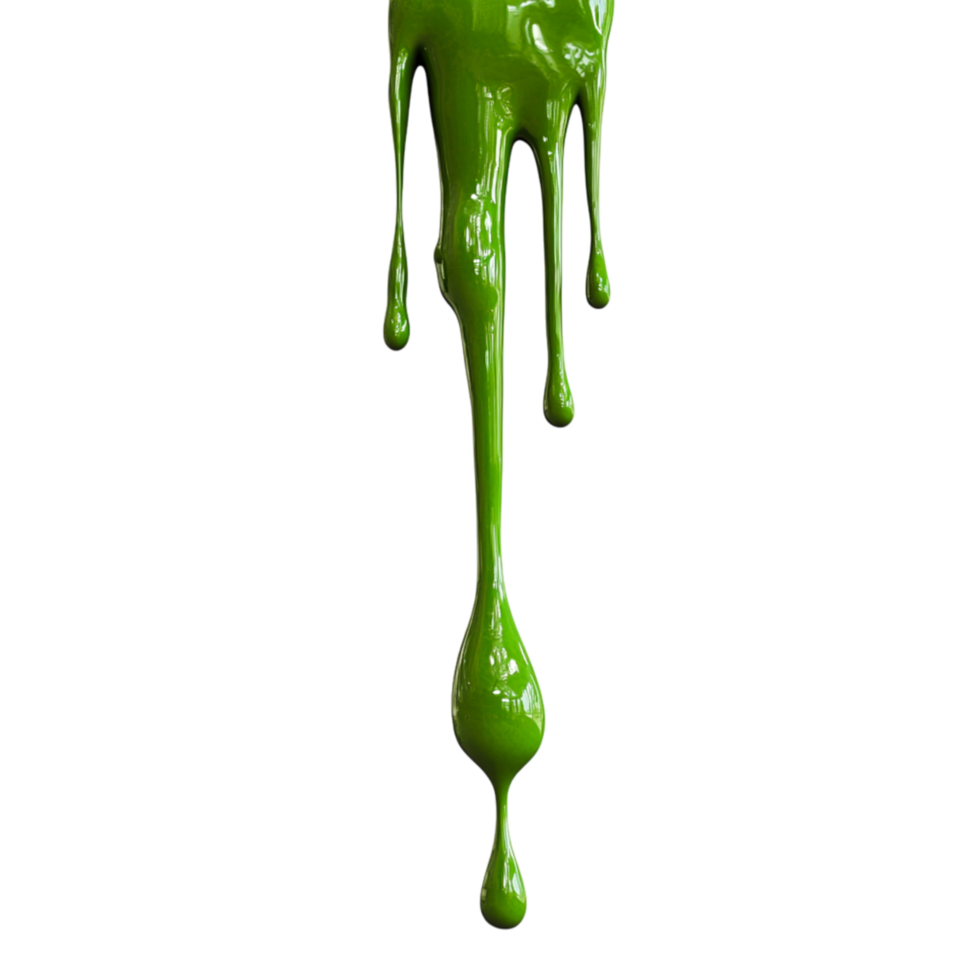 Vivid Green Paint Dripping Abstract Colorful Art Background for Design png