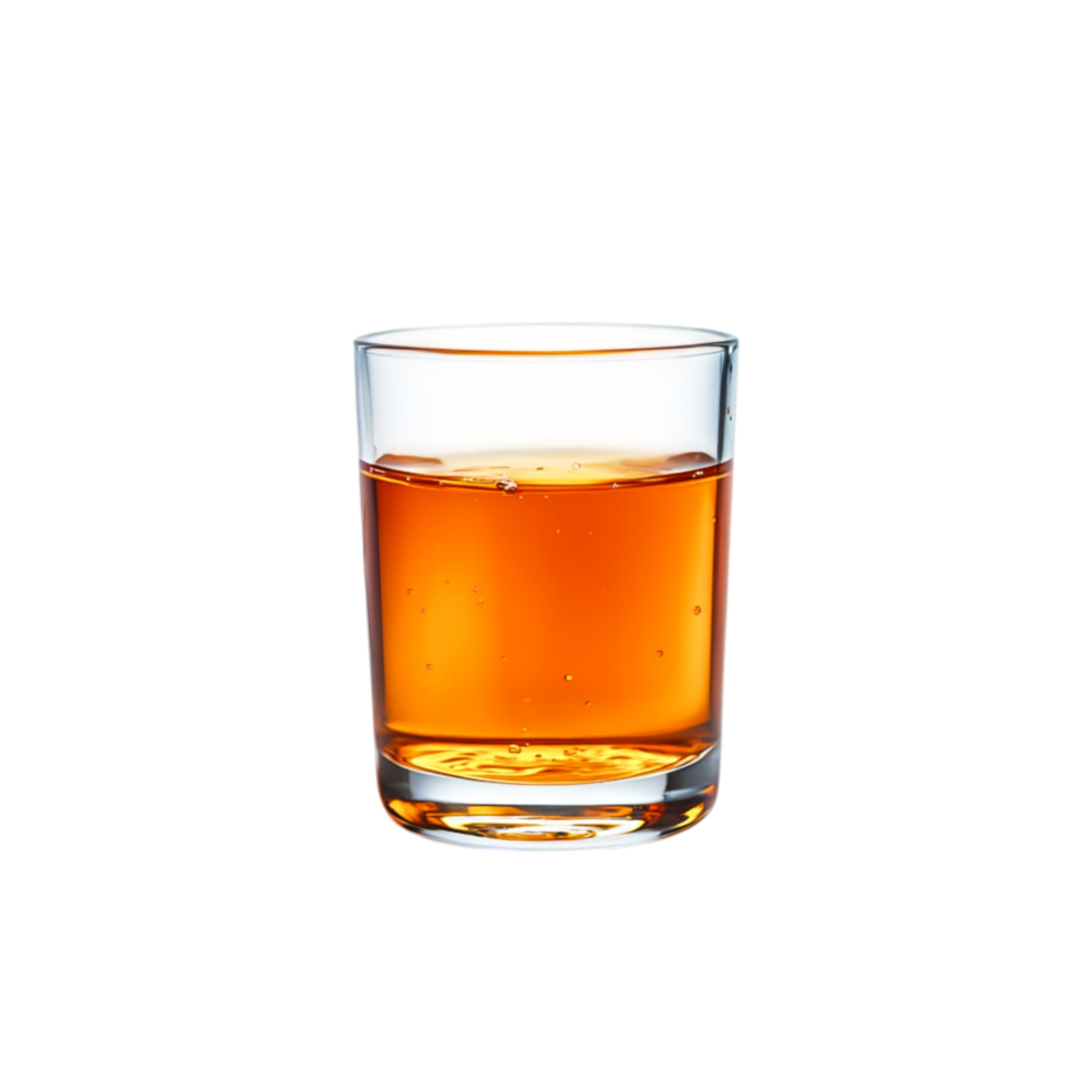 Single Glass of Amber Drink on for Beverage Photography png