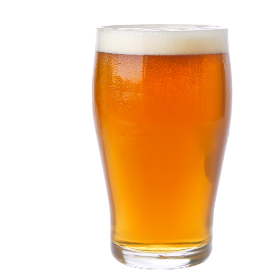 Refreshing Cold Beer in a Glass with White Foam on Top for Summer Enjoyment png