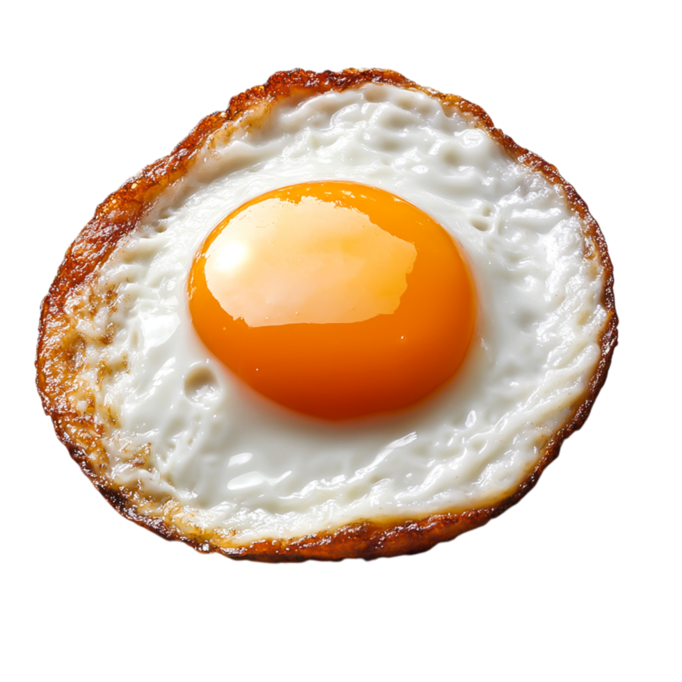 Fried Egg on with Golden Yolk and Crispy Edges png