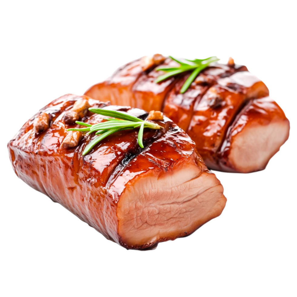 Fresh Grilled Chicken Breast with Glaze and Herbs on png