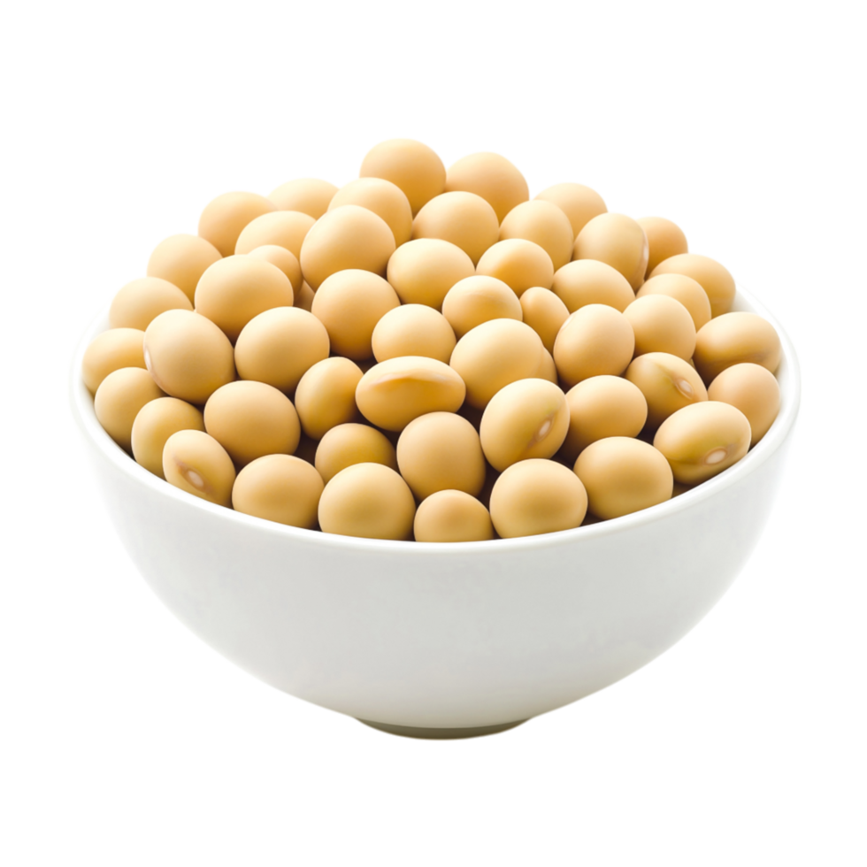 Fresh Soybeans in a White Bowl Ready for Healthy Cooking and Snacking png