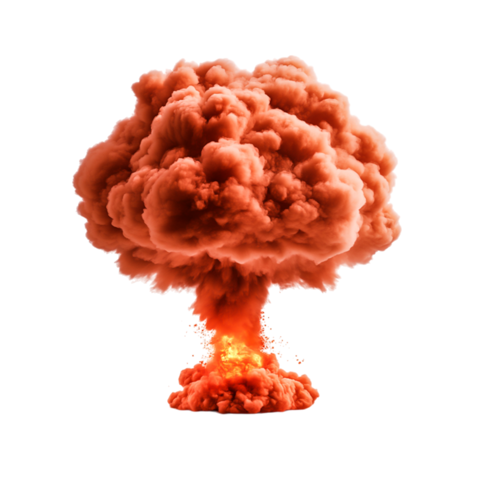 Dramatic Explosion with Bright Orange Smoke and Sparks in Dark Background png