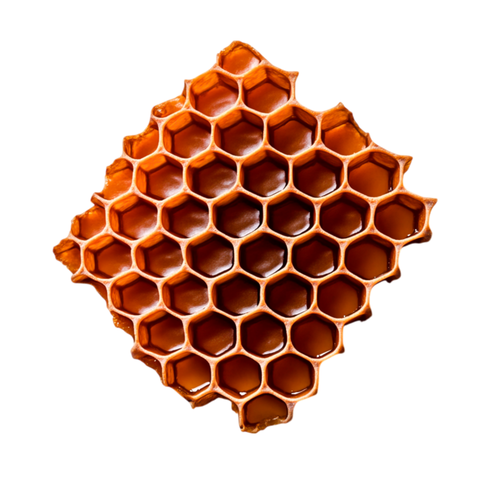 closeup View of Natural Honeycomb Structure with Hexagonal Cells png