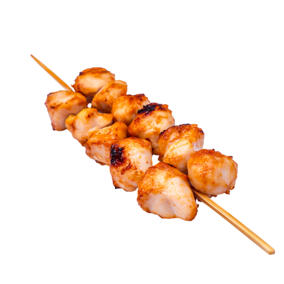 Grilled Chicken Skewers with Golden Brown Char for Delicious Barbecue Meals png