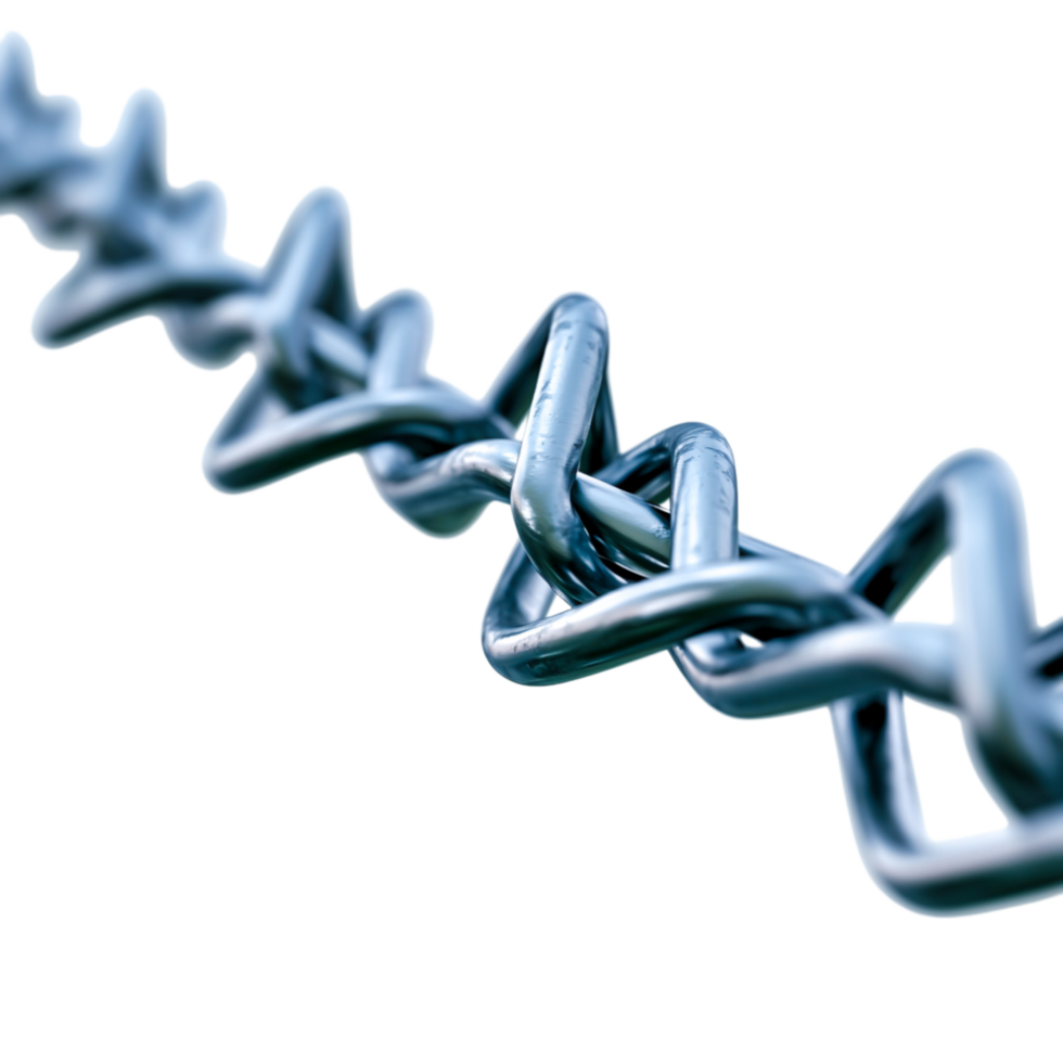 Metal Chain Link closeup with Detailed Texture and Shiny Surface png