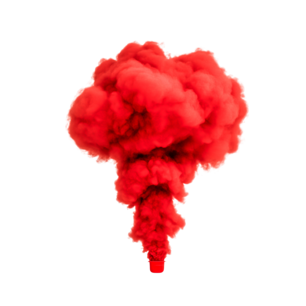 Red Smoke Explosion in Isolated Space Creating Dramatic Visual Effects png