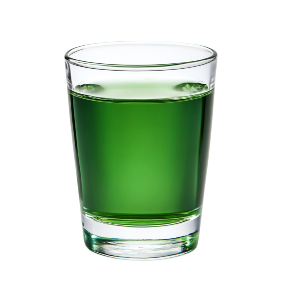 Vibrant Green Drink in Clear Glass on for Refreshing Imagery png