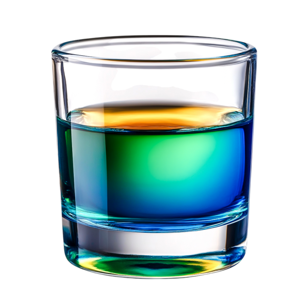 Brightly Colored Drink in a Modern Glass with Reflections and Vivid Hues png