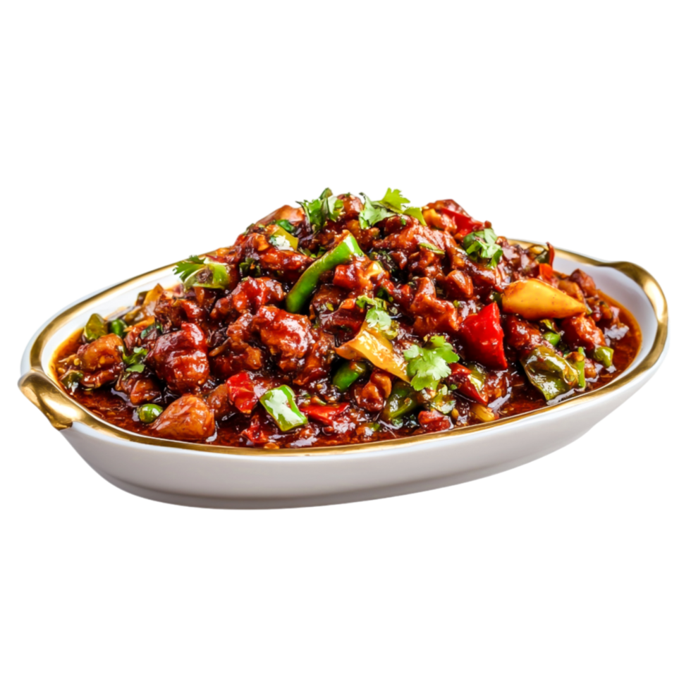 Spicy Stir-Fried Vegetables with Colorful Peppers and Fresh Herbs png