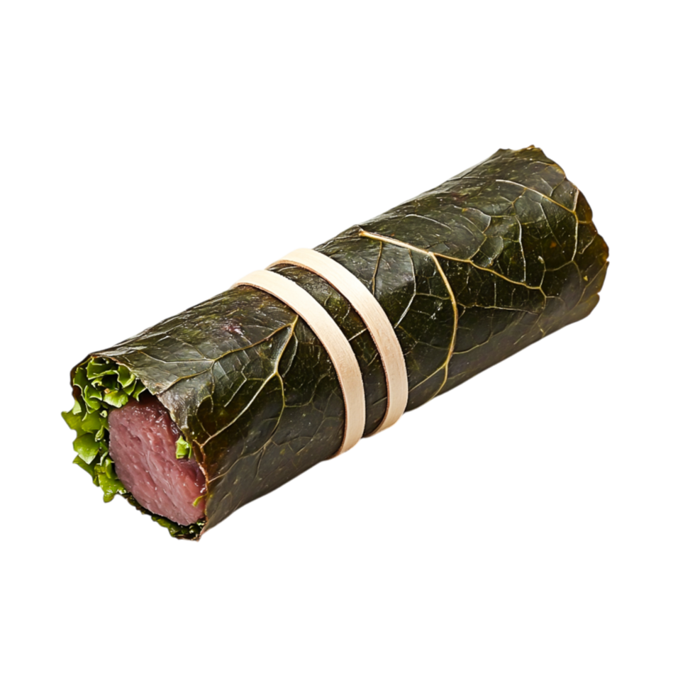 Fresh Collard Greens Wrap with Meat and Greens, Healthy Gourmet Snack png