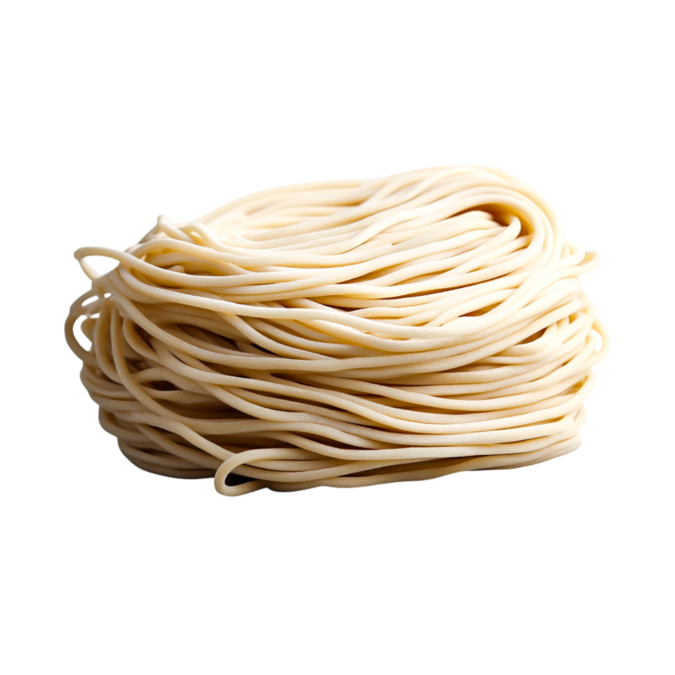 Fresh Uncooked Noodles Piled for Culinary Use png