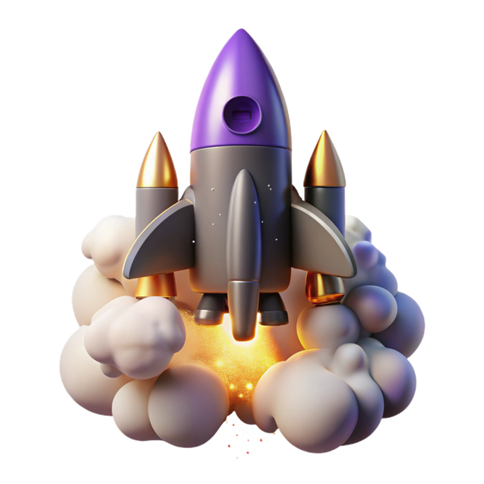 extraordinary minimalist Space Shuttle Launch with Smoke Plume Cutout Isolated Element professional png