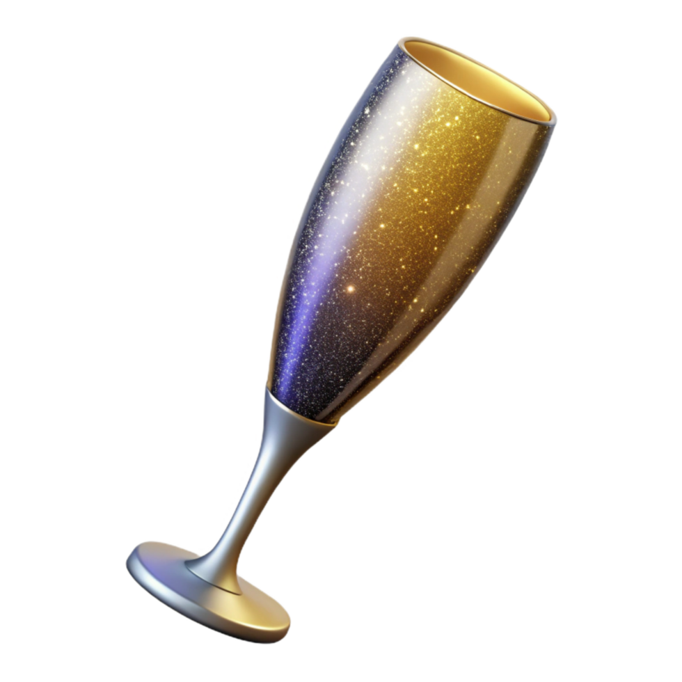 dramatic classic Sparkling Champagne Flute Isolated with Transparent Background genuine png