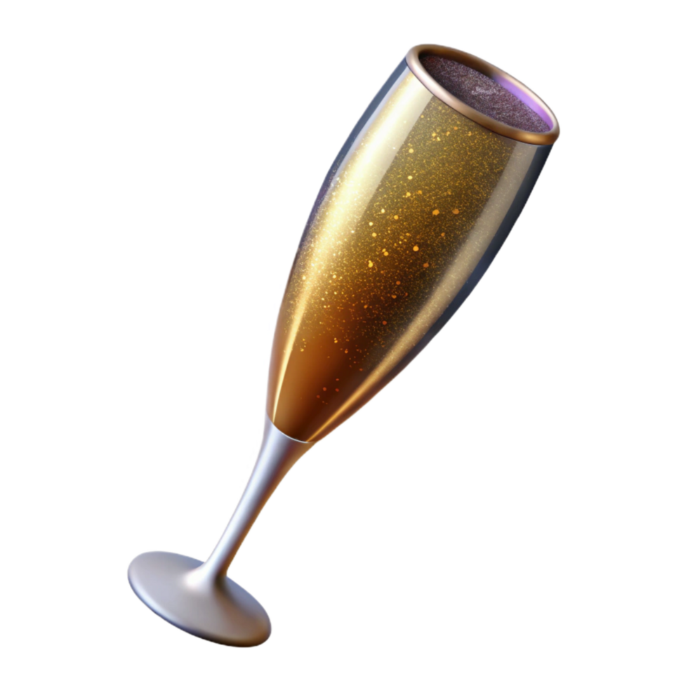 beautiful minimalist Sparkling Champagne Flute Isolated with Transparent Background exclusive png